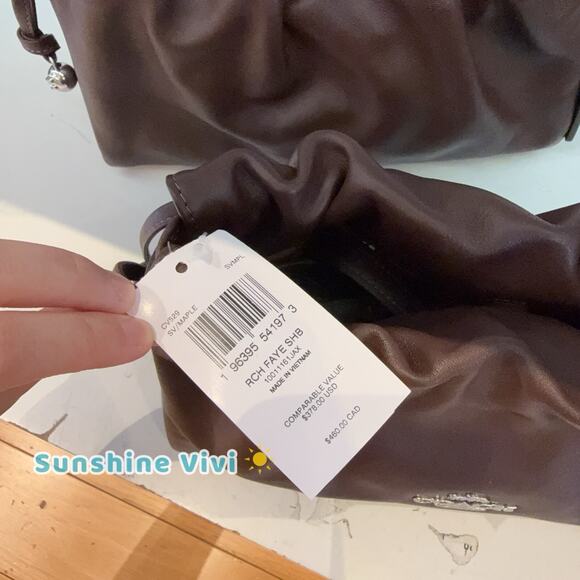 NWT Coach Faye Shoulder Bag CV529 Leather Wear 3 Ways Silver/Maple - Picture 6 of 12